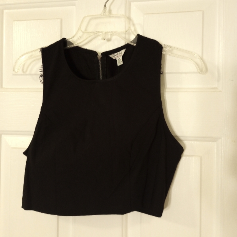 GUESS Laced Back Crop Top